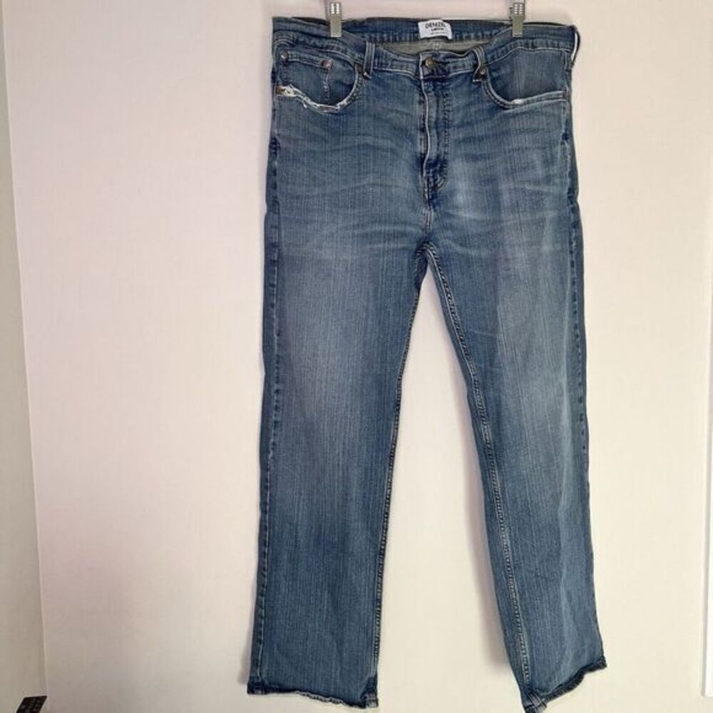Levis Denizen‎ 285 Jeans Mens 40x32 Blue Relaxed Fit Straight Leg Flex Dark Wash